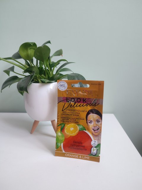 Eveline Look Delicious, Maseczka do twarzy, Energetyzująca, Bio, Z naturalnym peelingiem, Pomarańcza i limonka