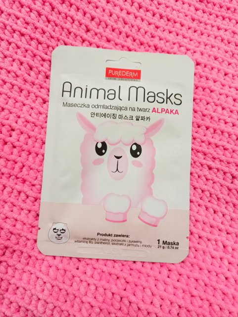 Purederm Maska do twarzy w płacie, Animal Masks, Odmładzająca, Alpaka