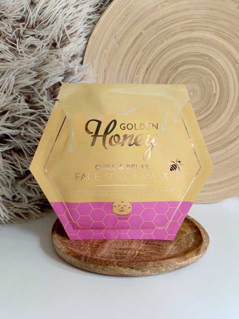 Maxbrands Marketing B.V. Face Sheet Mask, Maseczka do twarzy w płacie, Golden Honey Chill & Relax, Wzbogacona ekstraktem z miodu 