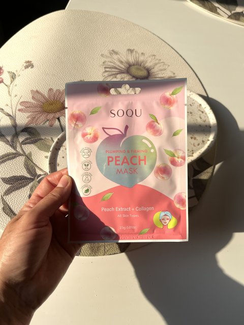 Soqu Maska do twarzy w płacie, Pluming & Firming, Peach Mask