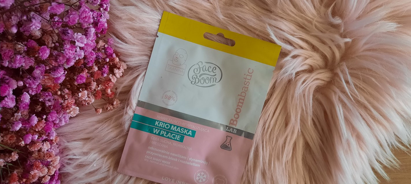 FaceBoom Maseczka do twarzy w płacie, Boombastic, Krio Maska, Nawilżająco- rewitalizująca, Cera sucha, normalna i mieszana