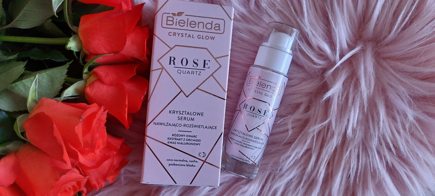 Bielenda Crystal Glow, Serum do twarzy, Rose Quartz, Kryształowe, Nawilżająco-rozświetlające, Cera normalna, sucha, pozbawiona blasku
