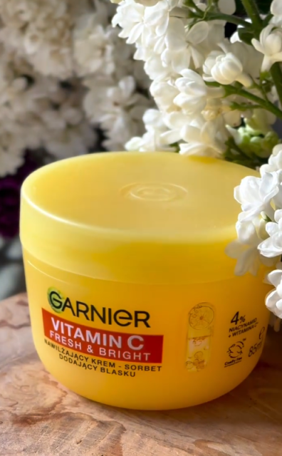 Garnier Vitamin C, Krem-sorbet do twarzy, Fresh & Bright, Nawilżający, Dodający blasku 