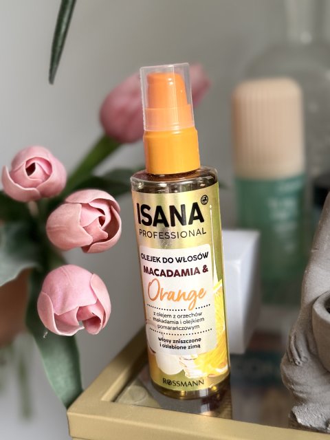 Isana Professional, Olejek do włosów, Macadamia & Orange, Włosy zniszczone i osłabione zimą