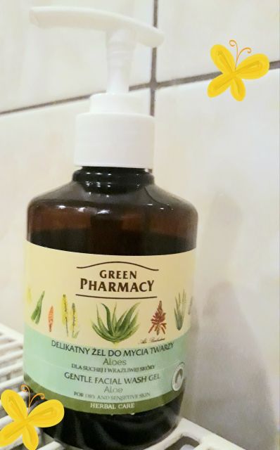 Green Pharmacy Żel do mycia twarzy, Delikatny, Aloes