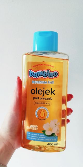 Bambino Rodzina, Olejek pod prysznic, Hiperdelikatny, Oliwka + olejek rycynowy, Jaśmin