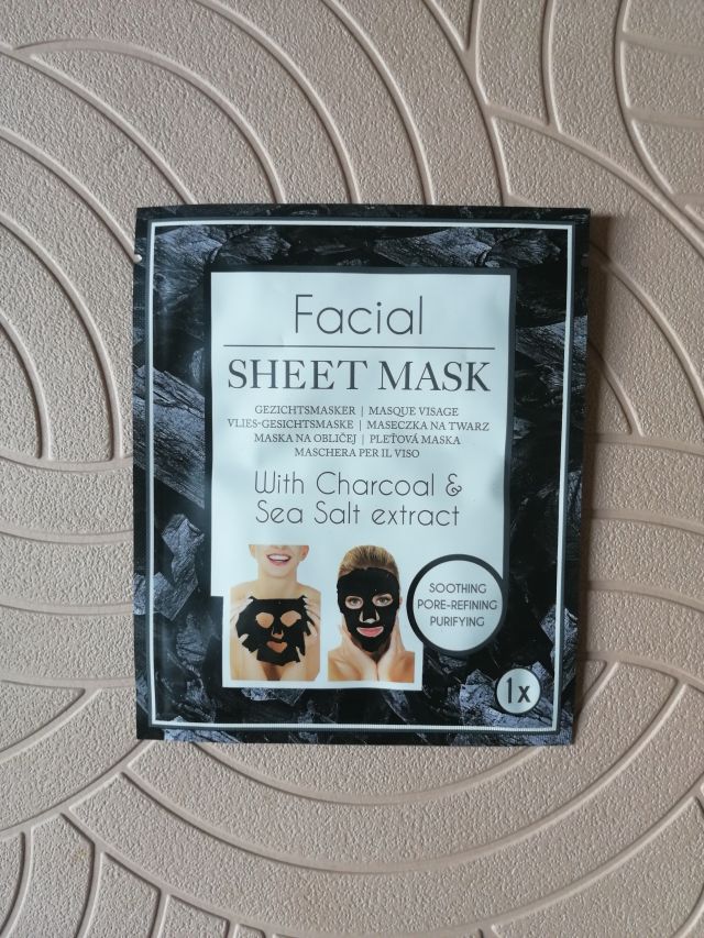 Mascot Europe Maseczka do twarzy w płacie, Facial Sheet Mask, With Chercoal & Sea Salt 