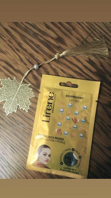 Lirene Dermoprogram, Maseczka do twarzy, Ekspresowy lifting, Napinająca, z 24k złotem i perłą