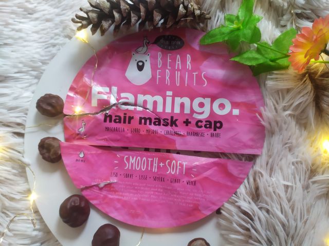 Bear Fruits Maska do włosów z czepkiem, Flamingo Hair Mask, Smooth + Soft
