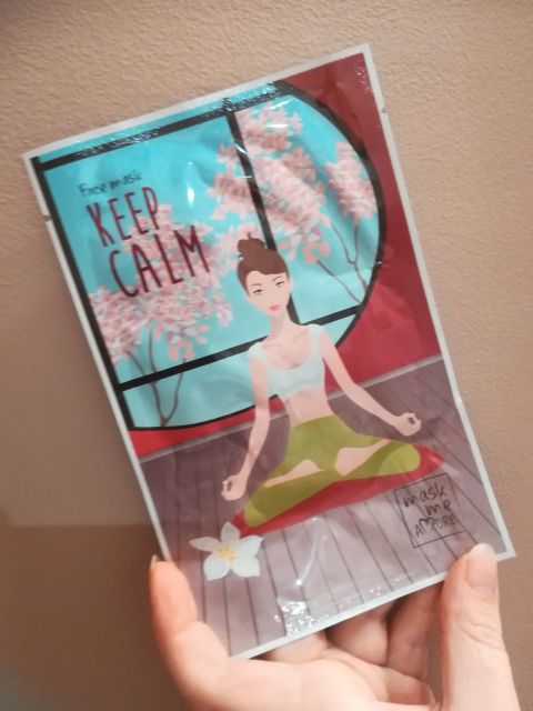 Mask Me Amore Maska do twarzy w płacie, Keep Calm Face Mask