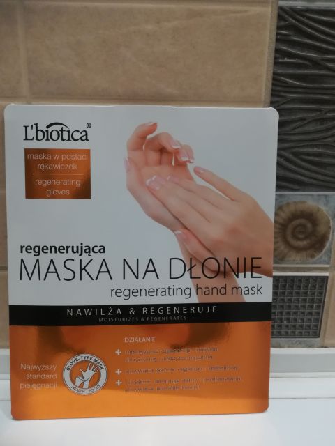 L'biotica Maska na dłonie, Regenerująca, Nawilża & Regeneruje, Maska w postaci rękawiczek