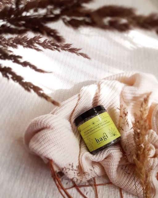 Hagi Cosmetics Scrub do ciała, Naturalny, Z olejem konopnym i macadamia