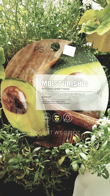 PS... Maseczka do twarzy w płacie, Moisturising Sheet Mask, Avocado
