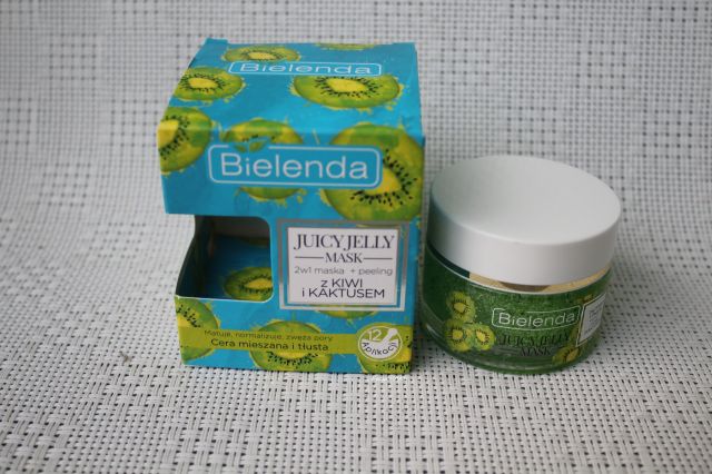 Bielenda Juicy Jelly Mask, 2 w 1 maska + peeling, Kiwi i kaktus