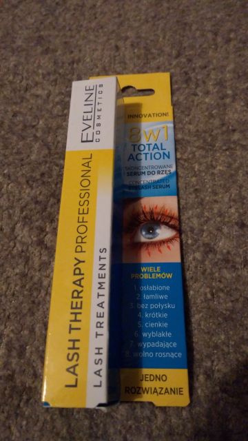 Eveline Lash Therapy Professional, 8w1 Total Action, Skoncentrowane serum do rzęs