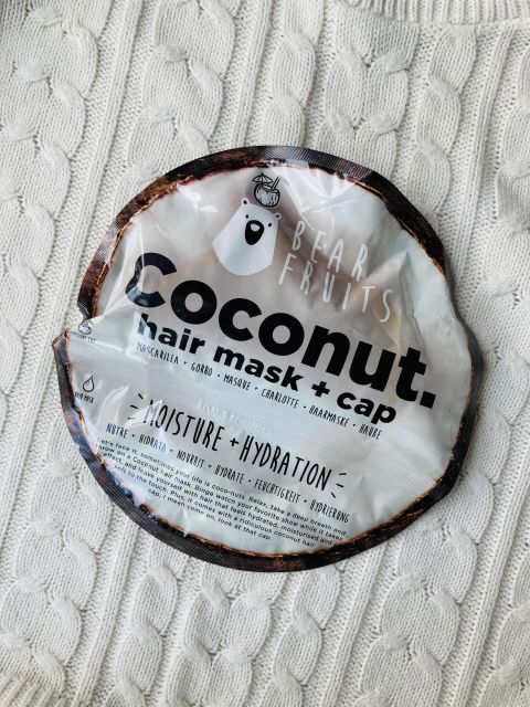 Bear Fruits  Maska do włosów z czepkiem, Coconut Hair Mask, Moisture + Hydration