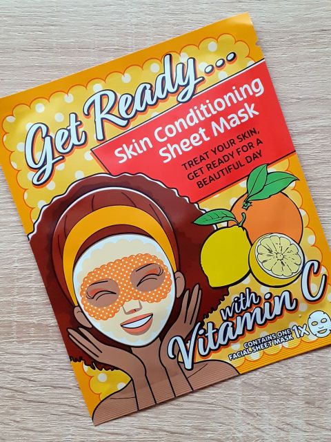 Mascot Europe Maska do twarzy w płacie, Skin Conditioning Sheet Mask, Get Ready…, Z witaminą C