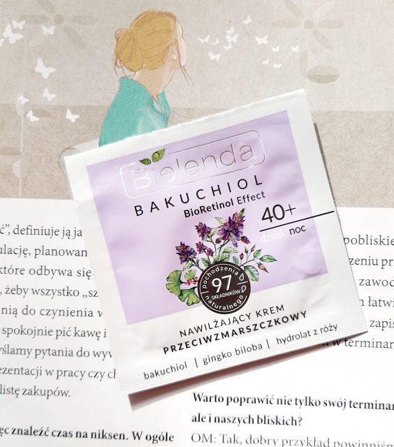 Bielenda Bakuchiol, Krem do twarzy, Nawilżający, Przeciwzmarszczkowy, Na dzień i noc, 40+