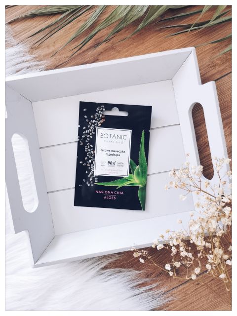 Botanic SkinFood Maseczka do twarzy, Żelowa, Łagodząca, Cera sucha, wrażliwa i reaktywna, Nasiona chia i aloes