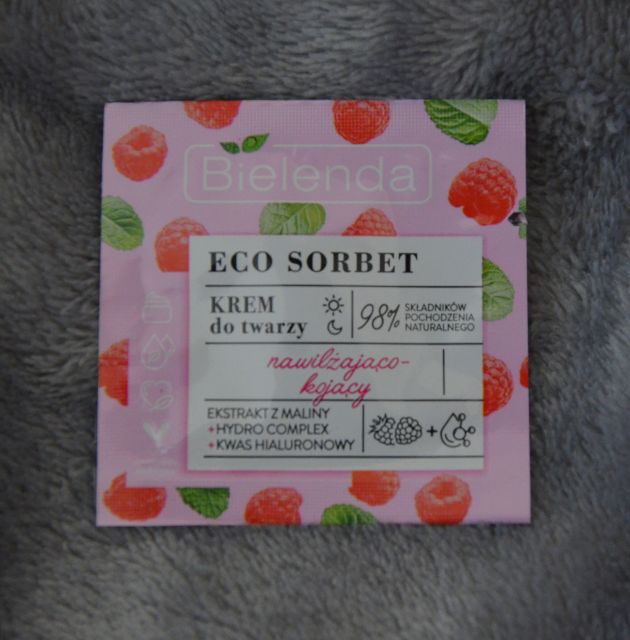 Bielenda Eco Sorbet, Maseczka do twarzy, Nawilżająco-kojąca, Ekstrakt z maliny + Hydro Complex + Kwas hialuronowy