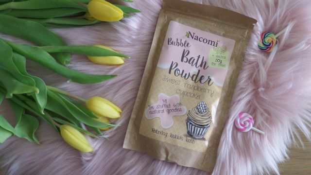 Nacomi Puder do kąpieli, Bubble Bath Powder, Sweet Raspberry Cupcake