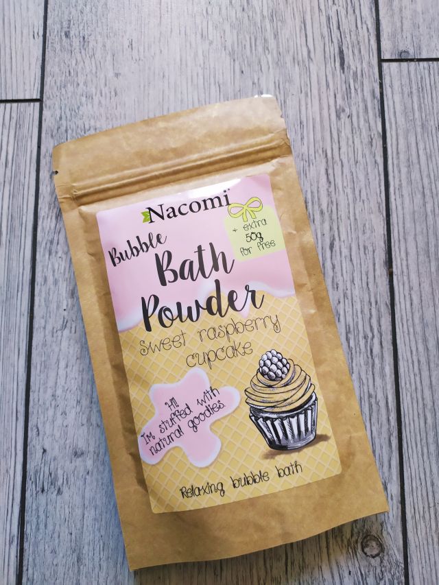 Nacomi Puder do kąpieli, Bubble Bath Powder, Sweet Raspberry Cupcake