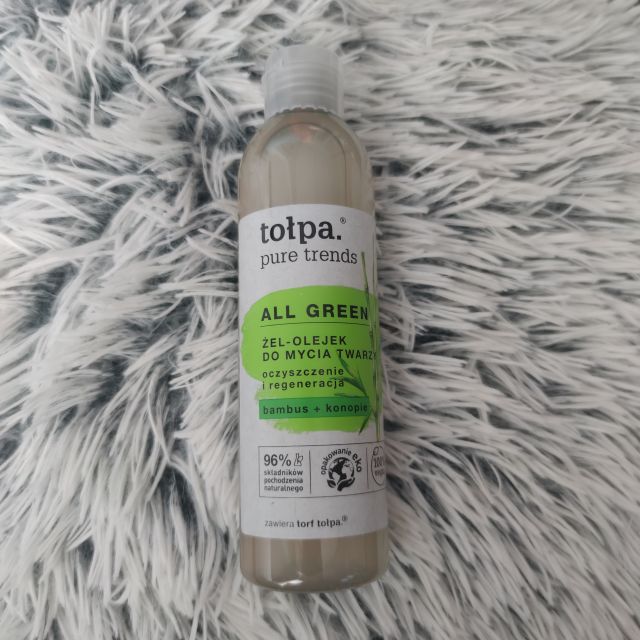 Tołpa Pure Trends, All Green, Żel-olejek do mycia twarzy, Oczyszczenie i regeneracja, Bambus + konopie