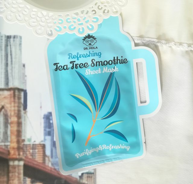 Dr. Mola Maska do twarzy w płacie, Tea Tree Smoothie, Refreshing