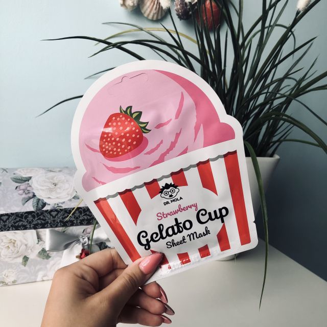 Dr. Mola Maska do twarzy w płacie, Gelato Cup Sheet Mask, Strawberry