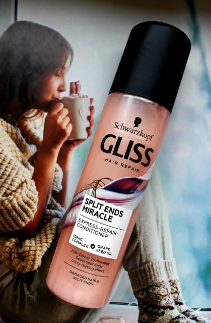 Schwarzkopf Gliss, Split Ends Miracle, Odżywka do włosów, W sprayu, Ekspresowa, Kompleks jonowy i olej z pestek winogron 