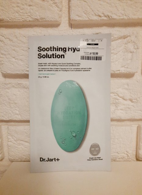 Dr.Jart+ Maska w płachcie, Soothing Hydra Solution