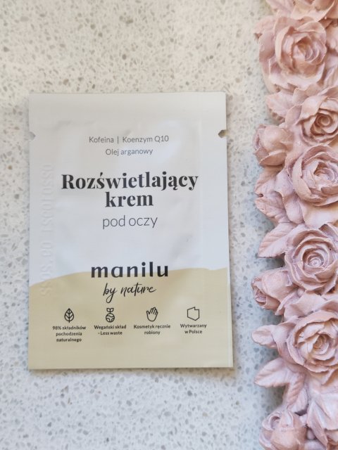 manilu Krem pod oczy, Rozświetlający, Kofeina, koenzym Q19 i olej arganowy