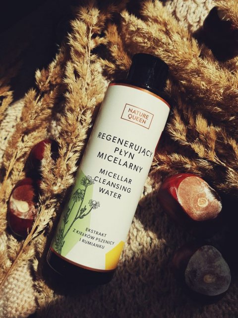 Nature Queen Płyn micelarny, Regenerujący, Micellar Cleansing Water, Ekstrakt z kiełków pszenicy i rumianku