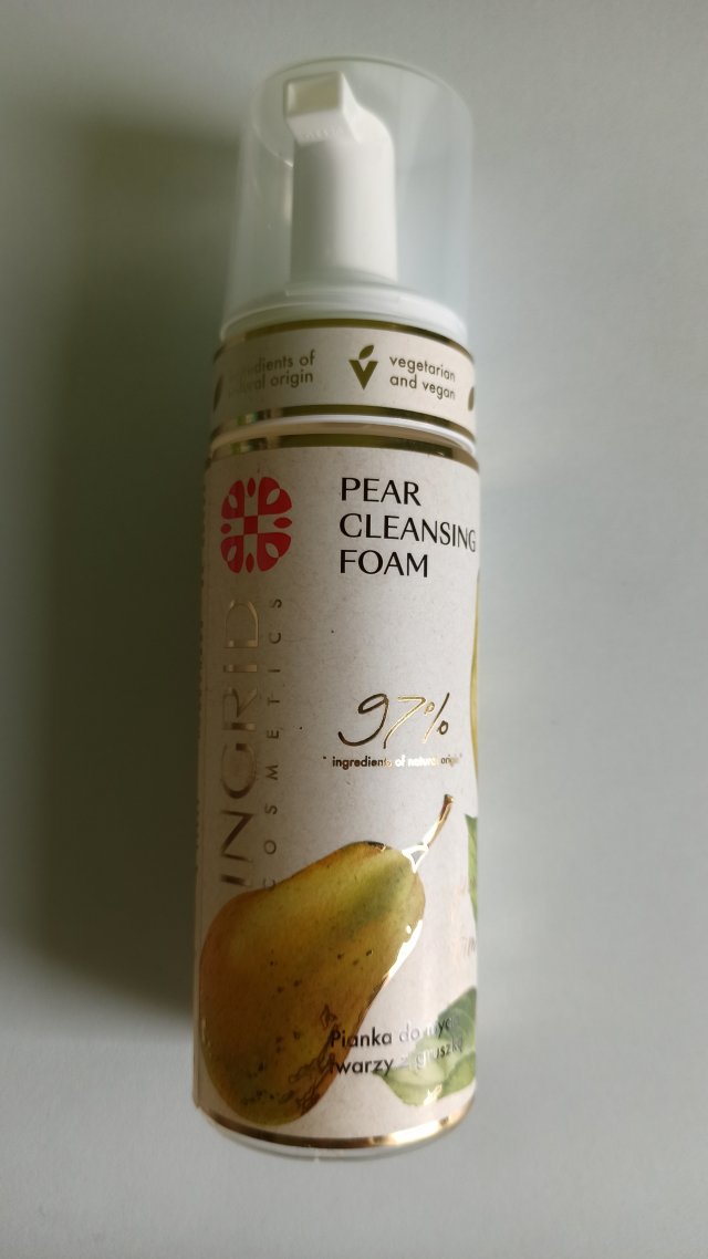 Ingrid Pianka do mycia twarzy, Pear Cleansing Foam, Z gruszką