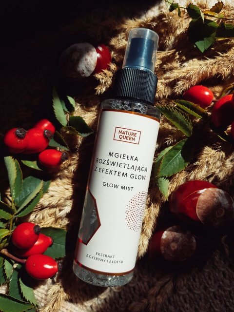 Nature Queen Mgiełka do ciała, Rozświetlająca z efektem glow, Glow Mist, Ekstrakt z cytryny i aloesu