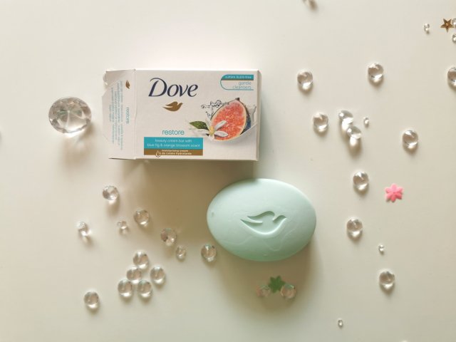 Dove go fresh, Mydło w kostce, Restore, Niebieska figa i kwiat pomarańczy