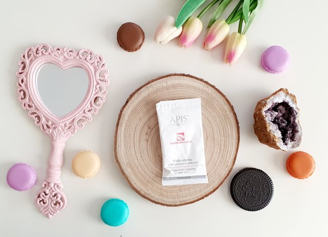 Apis Maska do twarzy, Algowa, Raspberry Glow, Liofilizowane Maliny 