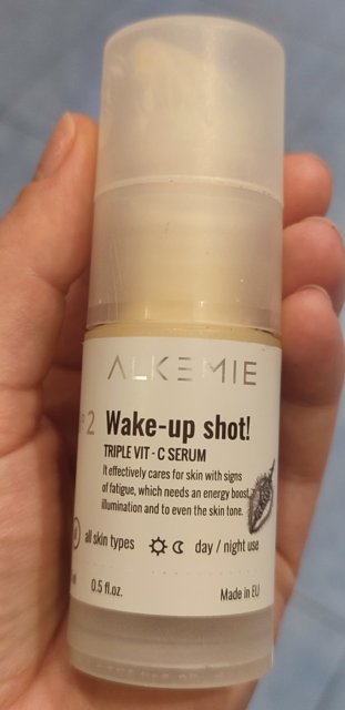 Alkemie Wake-up shot!, Serum do twarzy, Z potrójną witaminą C 