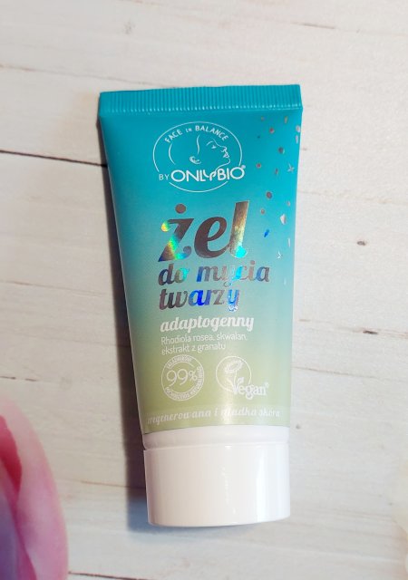 OnlyBio Żel do mycia twarzy, Adaptogenny, Skwalan, ekstrakt z granatu, rhodiola rosea