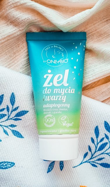 OnlyBio Żel do mycia twarzy, Adaptogenny, Skwalan, ekstrakt z granatu, rhodiola rosea