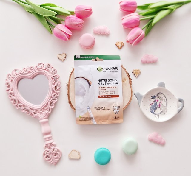 Garnier Skin Active, Nutri Bomb, Maska do twarzy w płacie, Z mlekiem kokosowym i kwasem hialuronowym