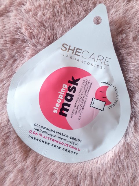Shecare Maska-serum do twarzy, Phenomen Skin Beauty, Całonocna, rewitalizująco-ujędrniająca, 0,06% aktywnego retinalu, Sleeping mask