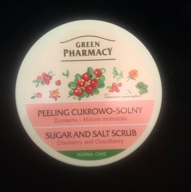 Green Pharmacy Peeling cukrowo-solny, Żurawina i Malina moroszka