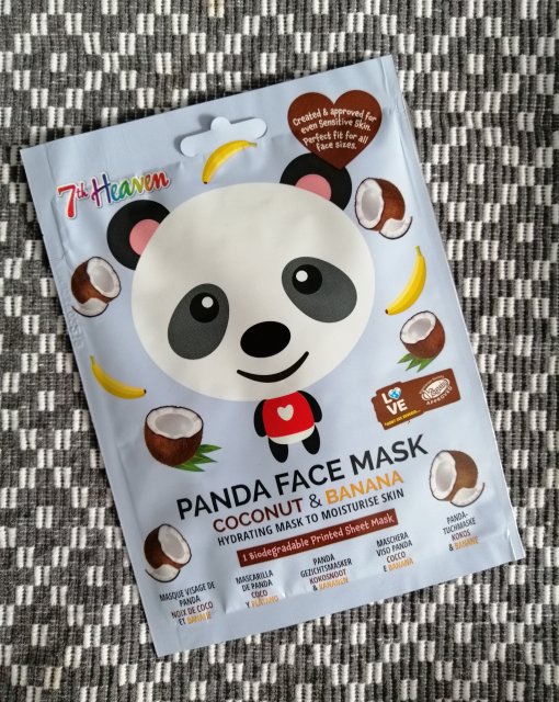Face Food Maska do twarzy w płacie, Panda Face Mask, Nawilżająco - wygładzająca, Kokos i banan