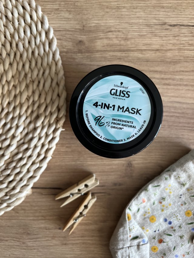 Schwarzkopf Gliss, Hair Repair, Protein+, Maska do włosów, Nawilżająca, 4w1, Proteiny soi i masło kakaowe 