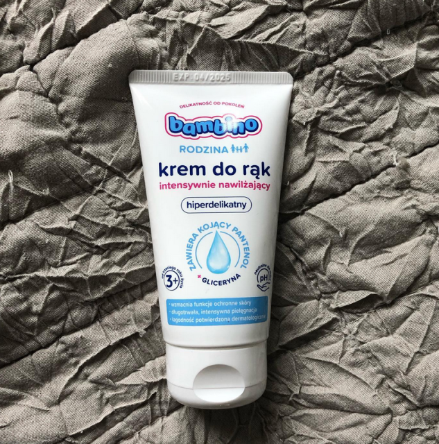 Bambino Rodzina, Krem do rąk, Intensywnie nawilżający, Hiperdelikatny