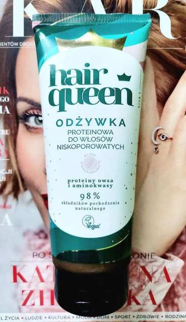Hair Queen Odżywka do włosów, Proteinowa, Do włosów niskoporowatych 