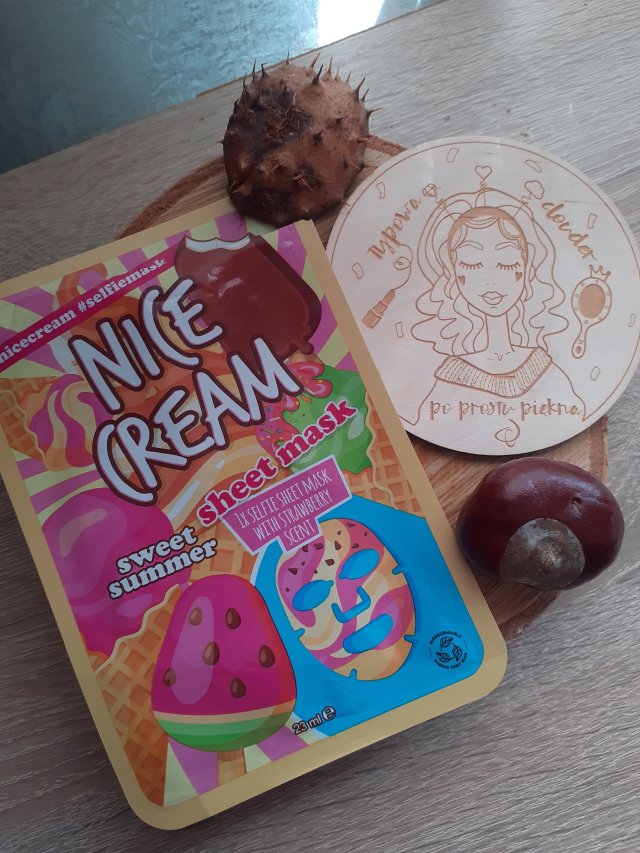 Maxbrands Marketing B.V. Maseczka do twarzy w płacie, Nice Cream, Sweet Summer, Nawilżająca