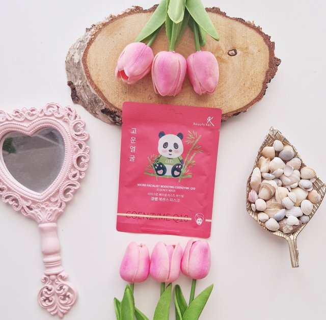 Beauty Kei Maska do twarzy w płacie, Coenzyme Q10, Micro Facialist Boosting Coenzyme Q10 Essence Mask