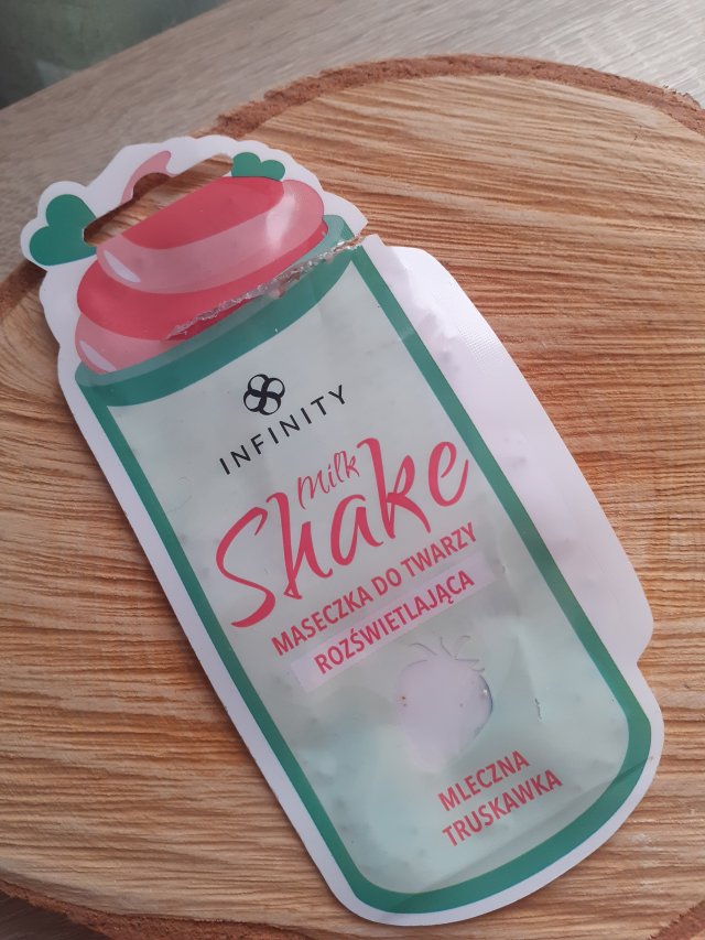Infinity Maseczka do twarzy, Milk Shake, Rozświetlająca, Mleczna truskawka 